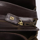 FENDI Zucca Canvas Hand Bag Black Gold Tone Auth ka6679V-9