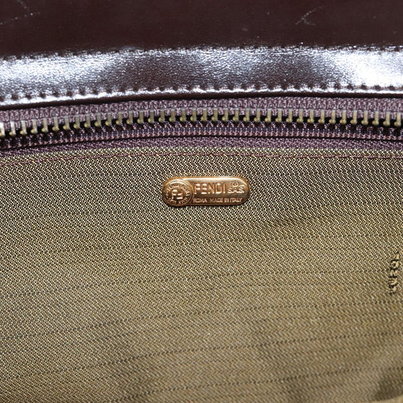 FENDI Zucca Canvas Hand Bag Black Gold Tone Auth ka6679V