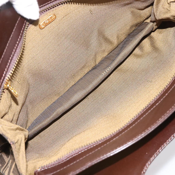 FENDI Zucca Canvas Hand Bag Black Gold Tone Auth ka6679V