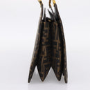 FENDI Zucca Canvas Hand Bag Black Gold Tone Auth ka6679V-4