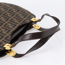 FENDI Zucca Canvas Hand Bag Black Gold Tone Auth ka6679V-7