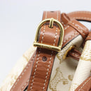 CELINE Triomphe Shoulder Bag PVC Leather White Gold Tone Auth ka6681A-18