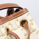 CELINE Triomphe Shoulder Bag PVC Leather White Gold Tone Auth ka6681A-19