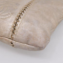 CHANEL Luxury Line Chain Tote Bag Leather Silver Gold Tone CC Auth ka6683-10