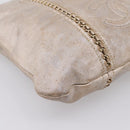 CHANEL Luxury Line Chain Tote Bag Leather Silver Gold Tone CC Auth ka6683-11