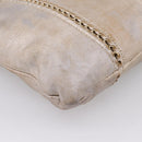 CHANEL Luxury Line Chain Tote Bag Leather Silver Gold Tone CC Auth ka6683-13