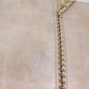 CHANEL Luxury Line Chain Tote Bag Leather Silver Gold Tone CC Auth ka6683-14