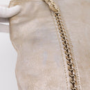 CHANEL Luxury Line Chain Tote Bag Leather Silver Gold Tone CC Auth ka6683-15