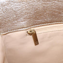 CHANEL Luxury Line Chain Tote Bag Leather Silver Gold Tone CC Auth ka6683-20