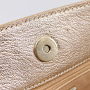 CHANEL Luxury Line Chain Tote Bag Leather Silver Gold Tone CC Auth ka6683-23