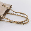 CHANEL Luxury Line Chain Tote Bag Leather Silver Gold Tone CC Auth ka6683-7