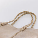CHANEL Luxury Line Chain Tote Bag Leather Silver Gold Tone CC Auth ka6683-8