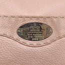 FENDI Celeria Shoulder Bag Leather Beige Silver 8BT093 Auth ka6684-20
