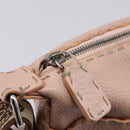 FENDI Celeria Shoulder Bag Leather Beige Silver 8BT093 Auth ka6684-21
