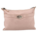 FENDI Celeria Shoulder Bag Leather Beige Silver 8BT093 Auth ka6684-13