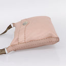 FENDI Celeria Shoulder Bag Leather Beige Silver 8BT093 Auth ka6684-3