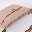 FENDI Celeria Shoulder Bag Leather Beige Silver 8BT093 Auth ka6684-6
