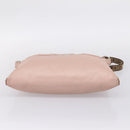 FENDI Celeria Shoulder Bag Leather Beige Silver 8BT093 Auth ka6684-5