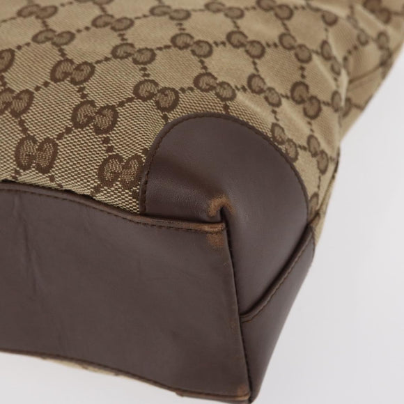 GUCCI GG Canvas Tote Bag Beige Gold 002 1199 Auth ka669