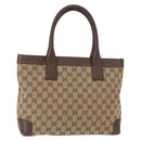 GUCCI GG Canvas Tote Bag Beige Gold 002 1199 Auth ka669-1