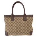 GUCCI GG Canvas Tote Bag Beige Gold 002 1199 Auth ka669-13