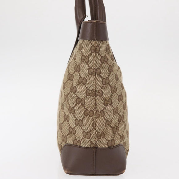 GUCCI GG Canvas Tote Bag Beige Gold 002 1199 Auth ka669