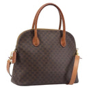 CELINE Macadam Hand Bag PVC 2way Brown Gold Tone Auth ka6693-1
