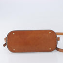 CELINE Macadam Hand Bag PVC 2way Brown Gold Tone Auth ka6693-12