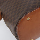 CELINE Macadam Hand Bag PVC 2way Brown Gold Tone Auth ka6693-16
