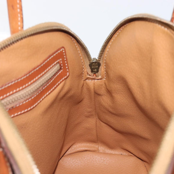 CELINE Macadam Hand Bag PVC 2way Brown Gold Tone Auth ka6693