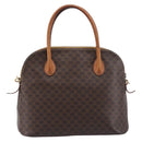 CELINE Macadam Hand Bag PVC 2way Brown Gold Tone Auth ka6693-3