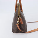 CELINE Macadam Hand Bag PVC 2way Brown Gold Tone Auth ka6693-5