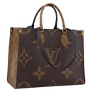 LOUIS VUITTON Monogram Reverse Giant On The Go MM Tote Bag M45321 Auth ka6696M-1