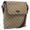 GUCCI GG Supreme Shoulder Bag PVC Beige Silver 223666 Auth ka6698-1