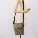 GUCCI GG Supreme Shoulder Bag PVC Beige Silver 223666 Auth ka6698-22