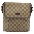 GUCCI GG Supreme Shoulder Bag PVC Beige Silver 223666 Auth ka6698-13