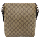 GUCCI GG Supreme Shoulder Bag PVC Beige Silver 223666 Auth ka6698-2