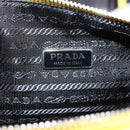 PRADA Triangle Shoulder Bag Leather Yellow Silver Auth ka6699M-17
