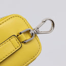 PRADA Triangle Shoulder Bag Leather Yellow Silver Auth ka6699M-24