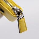 PRADA Triangle Shoulder Bag Leather Yellow Silver Auth ka6699M-26