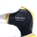 PRADA Triangle Shoulder Bag Leather Yellow Silver Auth ka6699M-27