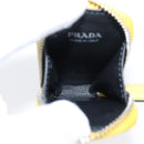 PRADA Triangle Shoulder Bag Leather Yellow Silver Auth ka6699M-28