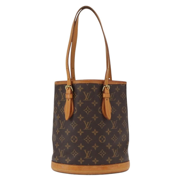 LOUIS VUITTON Monogram Bucket PM Shoulder Bag M42238 LV Auth ka670