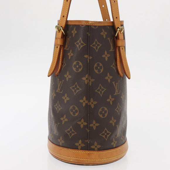 LOUIS VUITTON Monogram Bucket PM Shoulder Bag M42238 LV Auth ka670