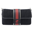 FENDI Zucca Canvas Mamma Baguette Shoulder Bag Black Silver 7VA472 Auth ka6701M-13