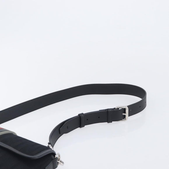 FENDI Zucca Canvas Mamma Baguette Shoulder Bag Black Silver 7VA472 Auth ka6701M