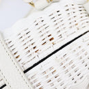 Miu Miu Wicker Hand Bag Raffia 2way White Gold Tone Auth ka6703M-22