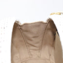 Miu Miu Wicker Hand Bag Raffia 2way White Gold Tone Auth ka6703M-29