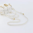 Miu Miu Wicker Hand Bag Raffia 2way White Gold Tone Auth ka6703M-8