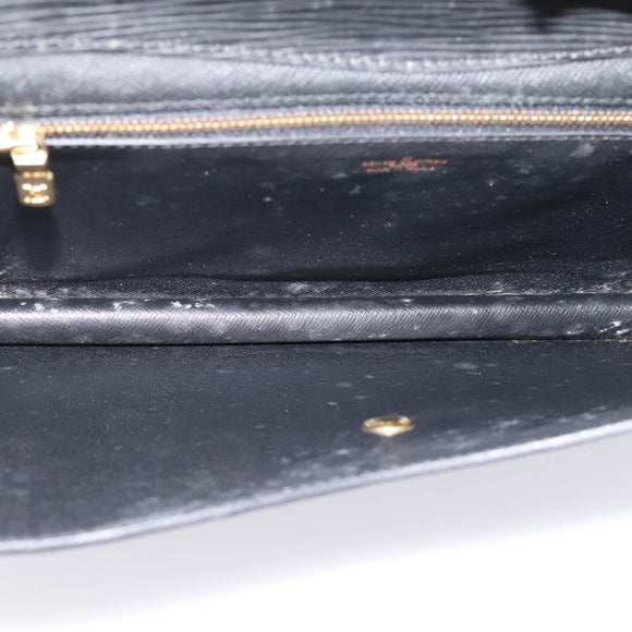 LOUIS VUITTON Epi Montaigne 27 Clutch Bag Black M52652 LV Auth ka6704